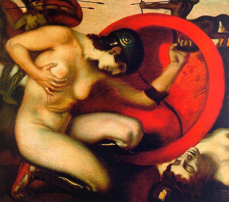 Franz von Stuck Wounded Amazon Germany oil painting art